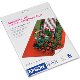 Epson America S041465 Premium Photo Paper, 8" x 10", Bright White, 20 Sheets/Pack image.