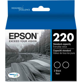 Epson America T220120D2 Epson® T220120D2 (220) DURABrite Ultra Ink, Black, 2/Pk image.