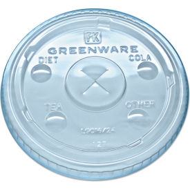 Greenware Cold Drink Lids with X-Slot, Fits 16, 18, 24 oz. Cups, Clear, 1000/Carton view 2