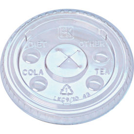 Drink Cup Flat Lids, X-Style Straw Slot, Fits 9-10 oz. Cold Cups, Clear, 2500/Carton view 2