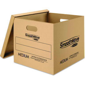 United Stationers Supply FEL7716401 Bankers Box® SmoothMove Classic Moving Boxes, Kraft/Blue, 12/Pack image.