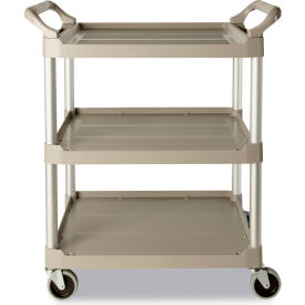 Service Cart, 3 Shelves, 200 lb. Cap., 33-5/8"L x 18-5/8"W x 37-3/4"H, Off-White view 2