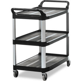 Xtra Utility Cart, 3 Shelves, 300 lb. Capacity, 20"L x 40-5/8"W x 37-13/16"H, Black view 2