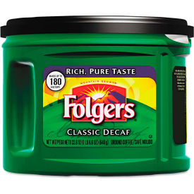 J.M. Smucker Co. FOL00374CT Folgers® Classic Roast Coffee, Decaffeinated, 22.6 oz., 6/Carton image.