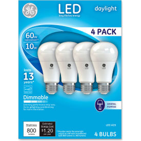 General Electric Co. 67616 Led Daylight A19 Dimmable Light Bulb, 10 W, 4/Pack image.