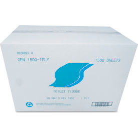 United Stationers Supply GEN15001PLY Small Roll Bath Tissue, Septic Safe, 1-Ply, White, 1,500 Sheets/Roll, 60 Rolls/Case image.