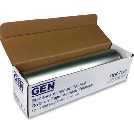United Stationers Supply GEN7110 GEN Standard Aluminum Foil Roll, 500L x 12"W, Silver image.