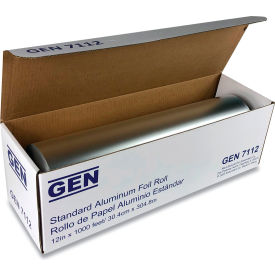United Stationers Supply GEN7112 GEN Standard Aluminum Foil Roll, 1,000L x 12"W, Silver image.
