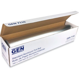 United Stationers Supply GEN7116CT GEN Standard Aluminum Foil Roll, 1000L x 18"W, Silver, Pack of 4 image.