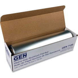 United Stationers Supply GEN7120 GEN Heavy-Duty Aluminum Foil Roll, 500L x 12"W, Silver image.