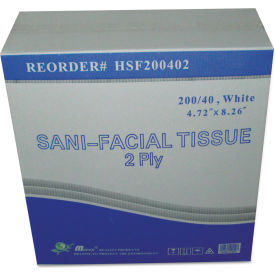 United Stationers Supply GENHSF200402 Sani Facial Tissue, 2-Ply, White, 40 Sheets/Box image.