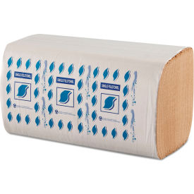 United Stationers Supply GENSF5001K Single-Fold Paper Towels, 1-Ply, Kraft, 9" x 9.25", 12/Case image.