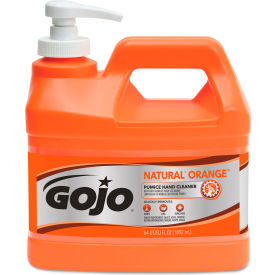 United Stationers Supply GOJ095804 GOJO® NATURAL ORANGE Pumice Hand Cleaner, Citrus, 0.5 gal Pump Bottle, 4/Carton image.