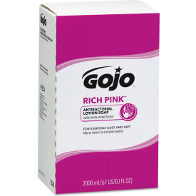 Gojo Industries Inc 7220-04 GOJO® GOJ7220 RICH PINK Antibacterial Lotion Soap Refill,2000 mL,Pink,4/Carton image.