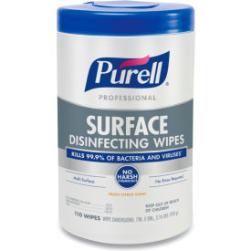 United Stationers Supply 9342-06 Purell® Professional Surface Disinfecting Wipes, 1-Ply, 7"L x 8"W, White, Pack of 660 image.