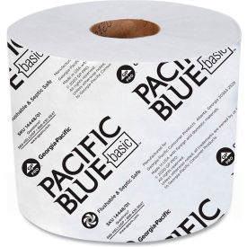 Pacific Blue Basic Bathroom Tissue, 1-Ply, White, 1500/Roll, 48/Case view 2
