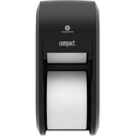 Compact Vertical 2-Roll Coreless Tissue Dispenser, Black view 2
