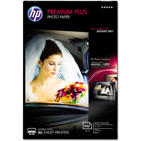 HP Premium Plus Photo Paper 4"" x 6"" White 100 Sheets/Pack