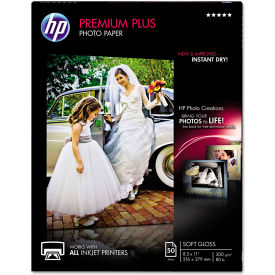 HP Premium Plus Photo Paper 8-1/2"" x 11"" White 50 Sheets/Pack