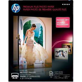 HP Premium Plus Photo Paper 8-1/2"" x 11"" White 25 Sheets/Pack