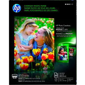 HP® Everyday Photo Paper - 8 mil - 8-1/2"" x 11"" - Glossy White - 50 Sheets/Pack