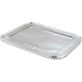 Steam Pan Foil Lid, Fits Half-Size Pan, 25 Gauge, Silver, 100/Case view 2