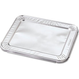Steam Pan Foil Lid, Fits Half-Size Pan, 30 Gauge, Silver, 100/Case view 2