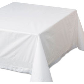 Square Tissue/Poly Table Cover, 72"L x 72"W, White, 25/Carton view 2