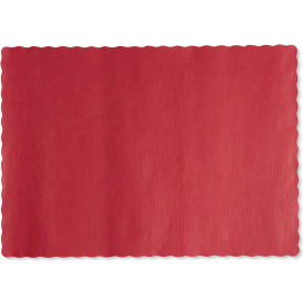 Solid Color Scalloped Edge Placemats, 13-1/2"L x 9-1/2"W, Red, 1000/Carton view 2