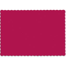 Solid Color Scalloped Edge Placemats, 13-1/2"L x 9-1/2"W, Burgundy, 1000/Carton view 2
