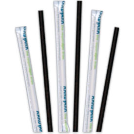United Stationers Supply 61612099 Hoffmaster® Aardvark Paper Straws, 5-3/4"L, Black, Pack of 3200 image.