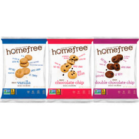 United Stationers Supply LGFMMIXED30 Homefree® Gluten Free Mini Cookies Variety Pack, 1.1 oz/0.95 oz/1.1 oz, Pack of 210 image.