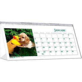 House Of Doolittle 3659 House of Doolittle™ Recycled Puppy Photos Desk Tent Monthly Calendar, 8.5 x 4.5, 2024 image.