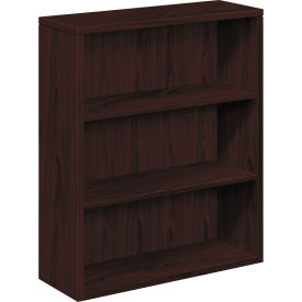 United Stationers Supply H105533.NN HON® 10500 Series Laminate Bookcase, Three-Shelf, 36"W x 13-1/8"D x 43-3/8"H, Mahogany image.