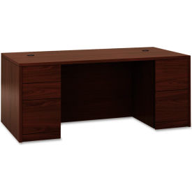 Hon Company HON105890NN HON® Wood Desk - Full Height Pedestals - 72"W x 36"D x 29-1/2"H - Mahogany - 10500 Series image.