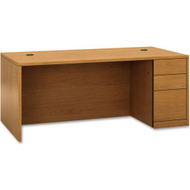 Hon Company HON105895RCC HON® Wood Desk - Full Height Right Pedestal - 66"W x 30"D x 29-1/2"H - Harvest - 10500 Series image.