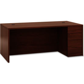 Hon Company HON105895RNN HON® Wood Desk - Full Height Right Pedestal - 72"W x 24"D x 29-1/2"H - Mahogany - 10500 Series image.