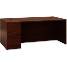 Hon Company HON105896LNN HON® Wood Desk - Full Height Left Pedestal - 66"W x 30"D x 29-1/2"H - Mahogany - 10500 Series image.