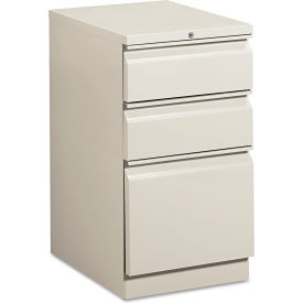United Stationers Supply H33720R.L.Q HON® Efficiencies Mobile Box/Box/File Pedestal, 15"W x 19.88"D x 28"H, Light Gray image.