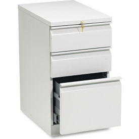 United Stationers Supply H33723R.L.Q HON® Efficiencies Mobile Box/Box/File Pedestal, 15"W x 22.88"D x 28"H, Light Gray image.