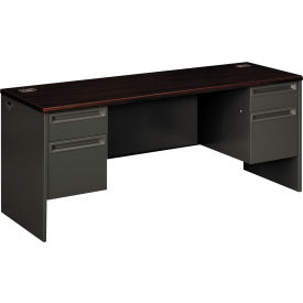 United Stationers Supply HON38854NS HON®38000 Series Kneespace Credenza, 72"W x 24"D x 29-1/2"H, Mahogany image.