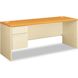 United Stationers Supply HON38855LCL HON®38000 Series Left Pedestal Credenza, 72"W x 24"D x 29-1/2"H, Harvest image.