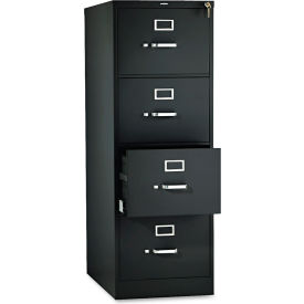 United Stationers Supply H514C.P.P HON® 510 Series Four-Drawer Full-Suspension File, Legal, 18.25"W x 25"D x 52"H, Black image.