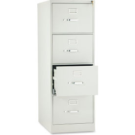 United Stationers Supply H514C.P.Q HON® 510 Series Four-Drawer Full-Suspension File, Legal, 18.25"W x 25"D x 52"H, Light Gray image.