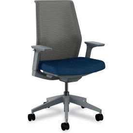 Cipher Task Chair, Mid Back, 15" - 20"H Seat, Navy view 2