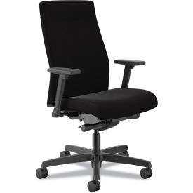Ignition 2.0 Upholstered Task Chair, Mid Back, Polyurethane Arms, 17" - 21-1/2"H Seat, Black view 2