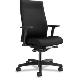 Ignition 2.0 Upholstered Mid-Back Task Chair With Lumbar, 300 Lbs. Cap., Blk Seat, Back, and Base