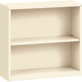United Stationers Supply HS30ABC.L HON® Metal Bookcase, Two-Shelf, 34-1/2"W x 12-5/8"D x 29"H, Putty image.