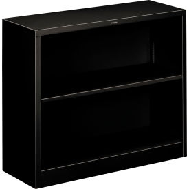United Stationers Supply HS30ABC.P HON® Metal Bookcase, Two-Shelf, 34-1/2"W x 12-5/8"D x 29"H, Black image.
