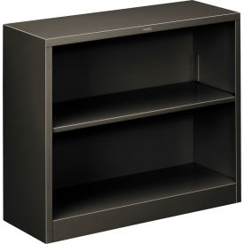 United Stationers Supply HS30ABC.S HON® Metal Bookcase, Two-Shelf, 34-1/2"W x 12-5/8"D x 29"H, Charcoal image.